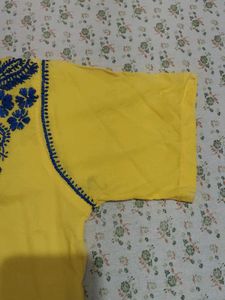 Yellow Embroidered Tunic Top