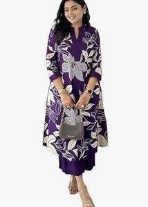Floral Purple Kurta Set m size