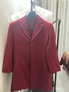 Elegant Red Velvet Coat