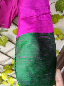 Magenta &amp; Green Silk Saree