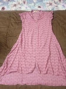 Mauve Printed Hi-Low Dress