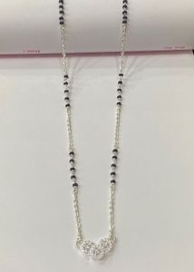 Elegant Silver Mangalsutra with Crystal Pendant