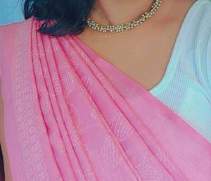 Pink Saree With Blouse Piece
