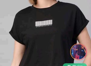 Roadster Women Black Solid Round Neck Boxy Tshirt