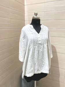 Oversized pure cotton Flowy White Blouse