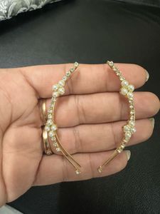 Pearl & Rhinestone Ear Climbers
