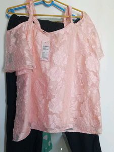 Pink Floral Lace Top &amp; trouser