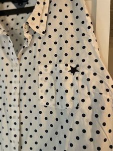 Polka Dot Button-Down Blouse