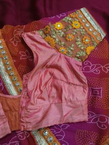 Bandhani Saree with Embellished Blouse