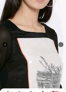 Elegant Black Sequenced Wishful Kurta