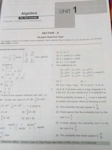 Aakash JEE Advanced 2023 Mathematics Part-II