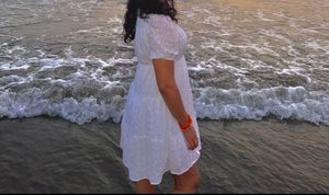 White Eyelet Mini Dress🤍🦢