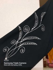 Black Abaya with Embroidery 51  Sizelenght