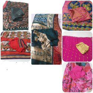 Sadi With Blouse,saree Combo