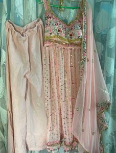 Sleeveless Nyra Cut with Trouser &amp; Dupatta