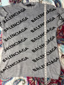 Balenciaga Grey Knit Sweater Semi Winter