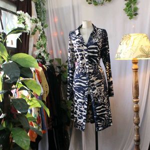 Animal Print Shirt Dress