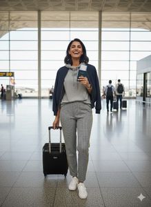 🏁 M&amp;S Metro Check Trousers – Street Chic! 🖤💛