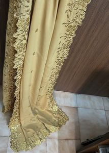 Gold Cut Work Half Saree Dupatta