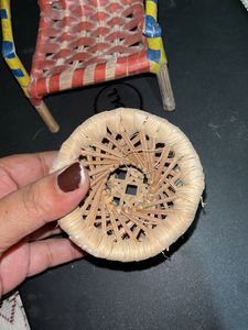 Miniature Woven Chair &amp; Stool Set