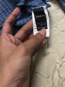 Blue Long Sleeve Crop Top