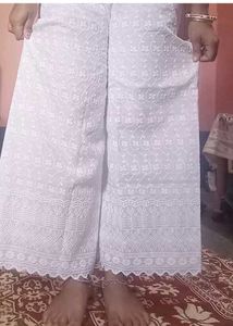 White Chikankari Plazo
