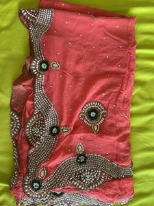 Peach Saree