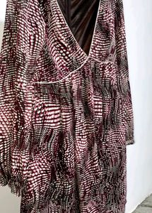 Korean New V Neck Viscoss Flare And Fit Dress