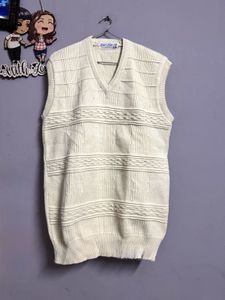solid half vest wool sweater