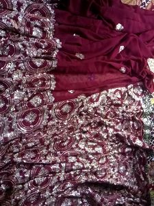 Heavy Work Brown Saree😍😍