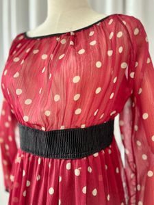 Sheer Red Polka Dot Top