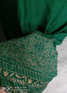 Emerald Green Printed Kurti With Dupatta 💚
