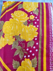 Saree In Bright Yellow Red