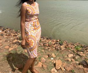 Cream A-Line dress