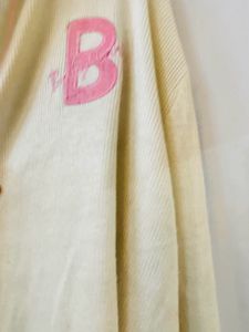 White Sweater With Pink Lining