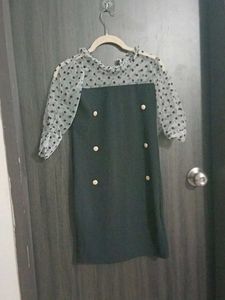 Polka Dot Sleeve Mini Dress