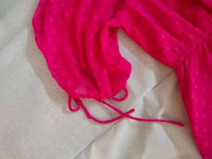 Pink Peplum Top For Women