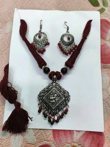 Oxidized Silver Necklace Set