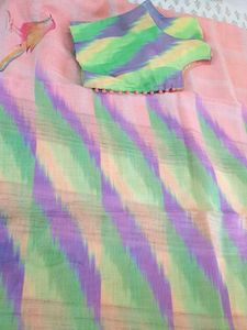 Peach Saree