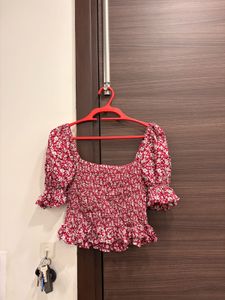 Floral Smocked Crop Top