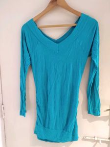 Teal Floral Embellished Top