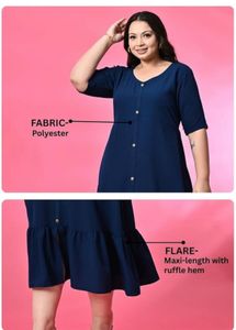 Elegant Navy Blue Midi Dress