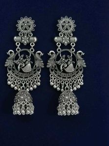 Oxidized Jhumka Earrings