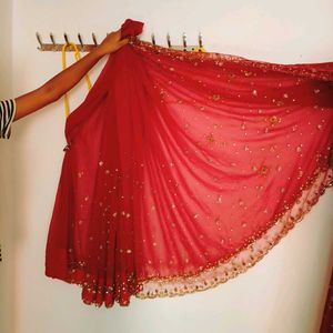 Heavy Embroidered Saari With Blouse