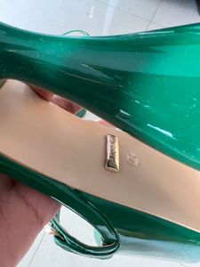 Emerald Platform Heels with Chain