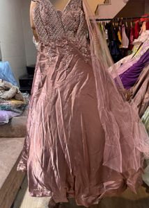Elegant Grey Embellished Gown
