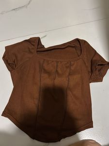 Brown Crop Top
