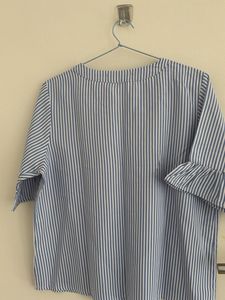 Striped Ruffle Sleeve Top