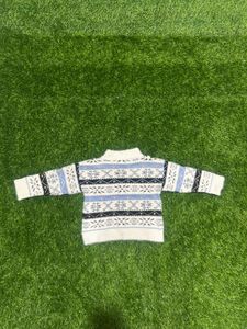 Vintage Patterned Knit Sweater