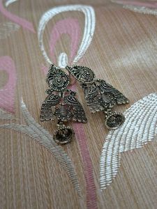 Desi Earring With Peacock Structure